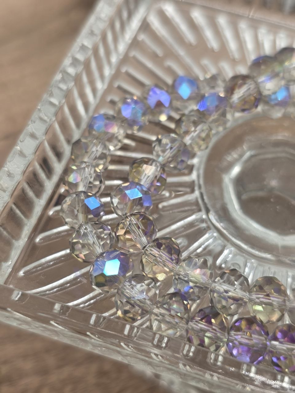 Faceted Glass Rondelle Beads 8 mm – Crystal AB