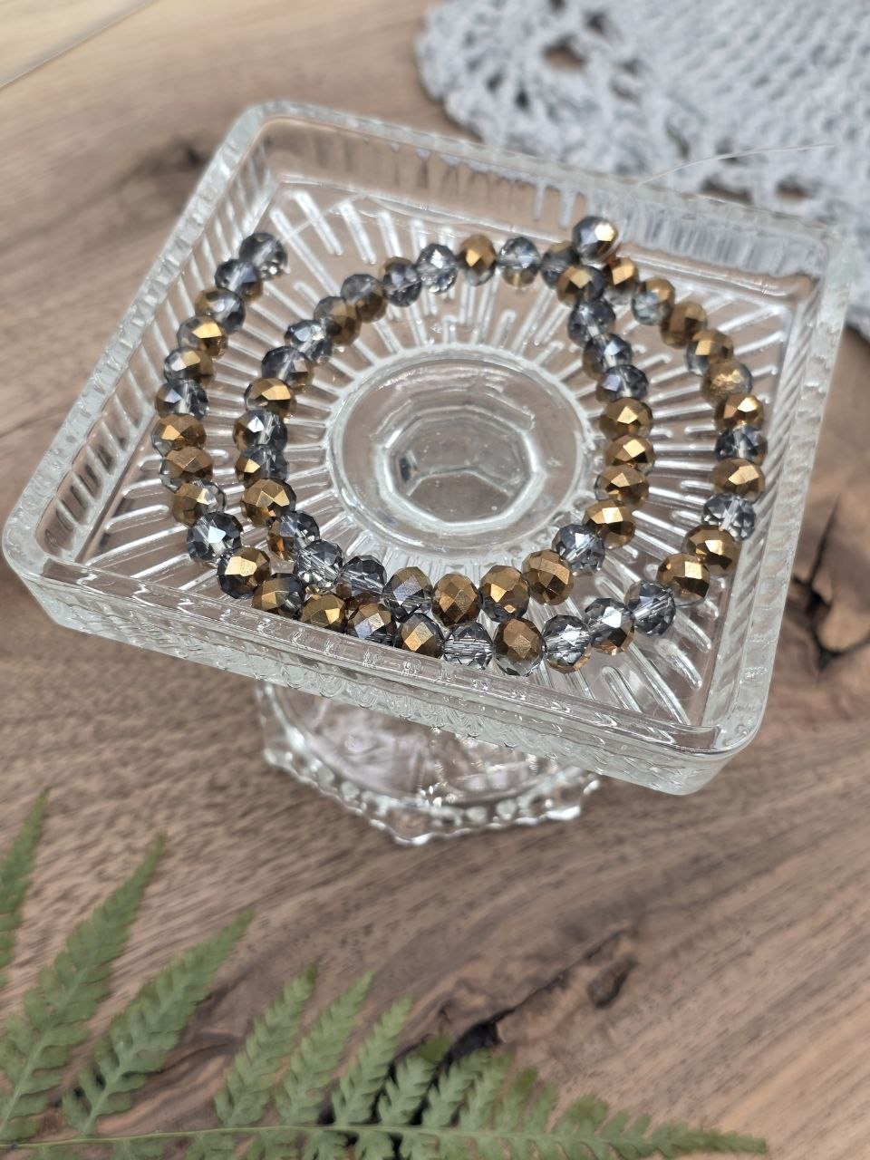 Faceted Glass Rondelle Beads 8 mm – Smoky Bronze Mix