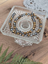 Faceted Glass Rondelle Beads 8 mm – Smoky Bronze Mix