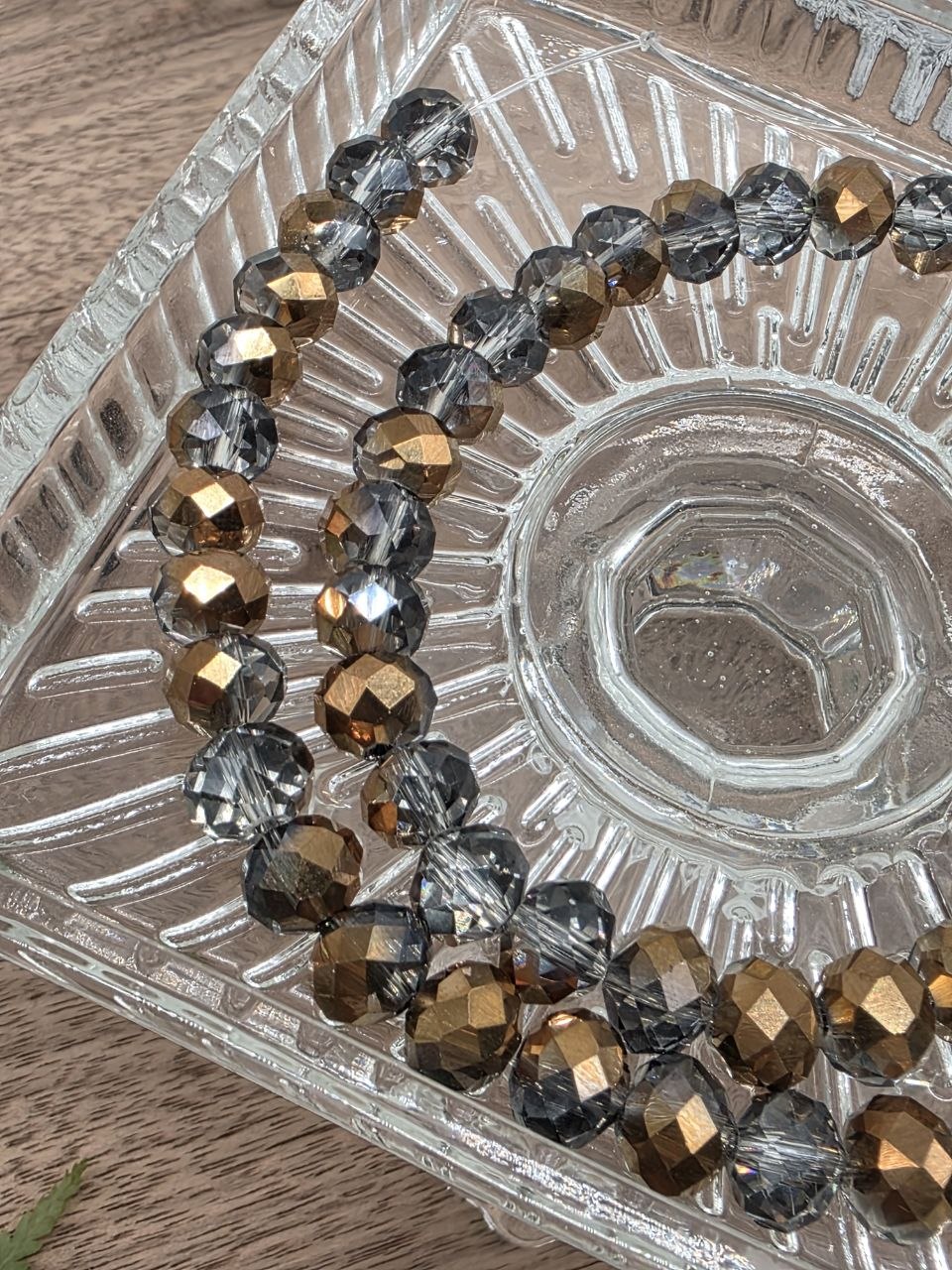 Faceted Glass Rondelle Beads 8 mm – Smoky Bronze Mix