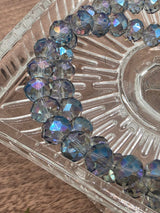 Faceted Glass Rondelle Beads 8 mm – Midnight AB
