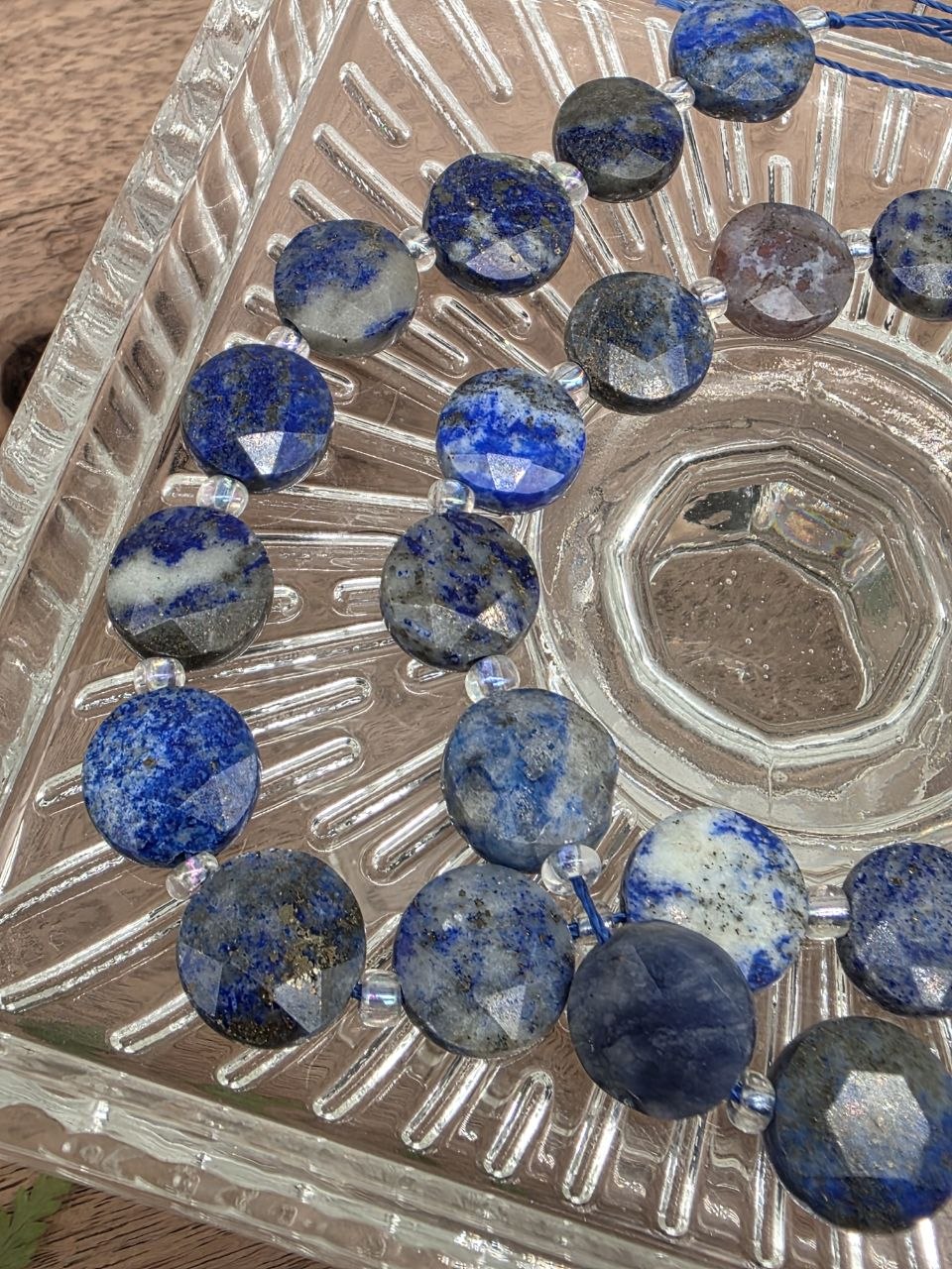 Natural Lapis Lazuli Faceted Coin Beads 10×5 mm
