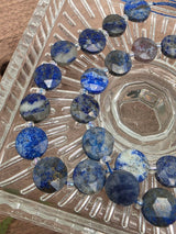 Natural Lapis Lazuli Faceted Coin Beads 10×5 mm