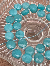 Natural Amazonite Faceted Coin Beads 10×5 mm