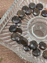 Natural Bronzite Faceted Coin Beads 10×5 mm – 30 pcs/strand