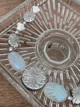Czech Origami Glass Beads | Silver Finish | Designer Pressed Glass Beads