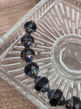 Czech Fire Polished Cathedral Beads | 6 × 6 mm | Black Purple | 30 Beads