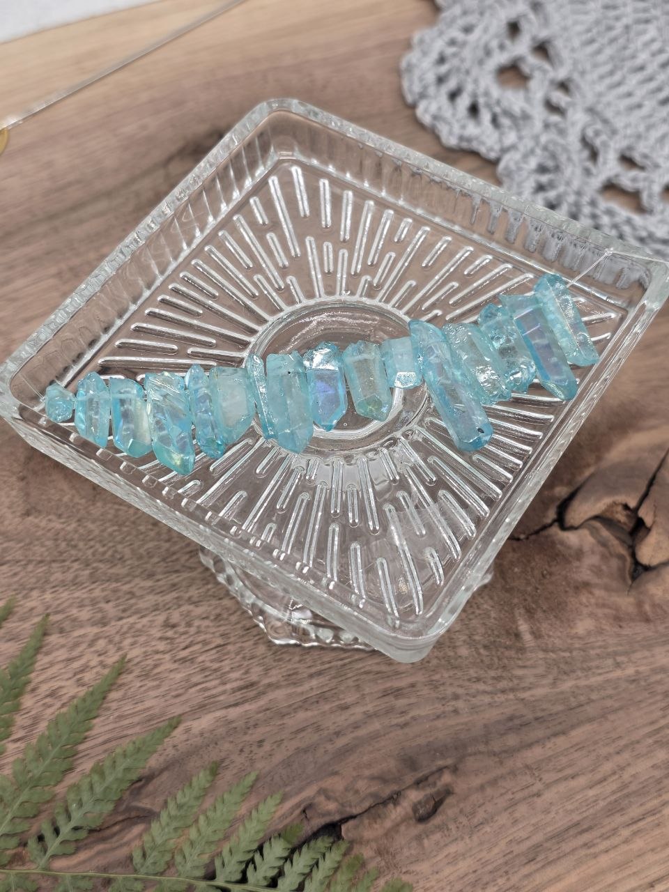 Natural Blue Rainbow Quartz Chip Beads | Large Gemstone Chips | 20 g
