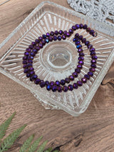 Faceted Glass Rondelle Beads | Metallic Purple Iris | 6 mm | 80 Beads