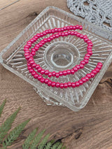 Glass Rondelle Beads – Pearl Hot Pink – 6 mm – Approx. 100 pcs