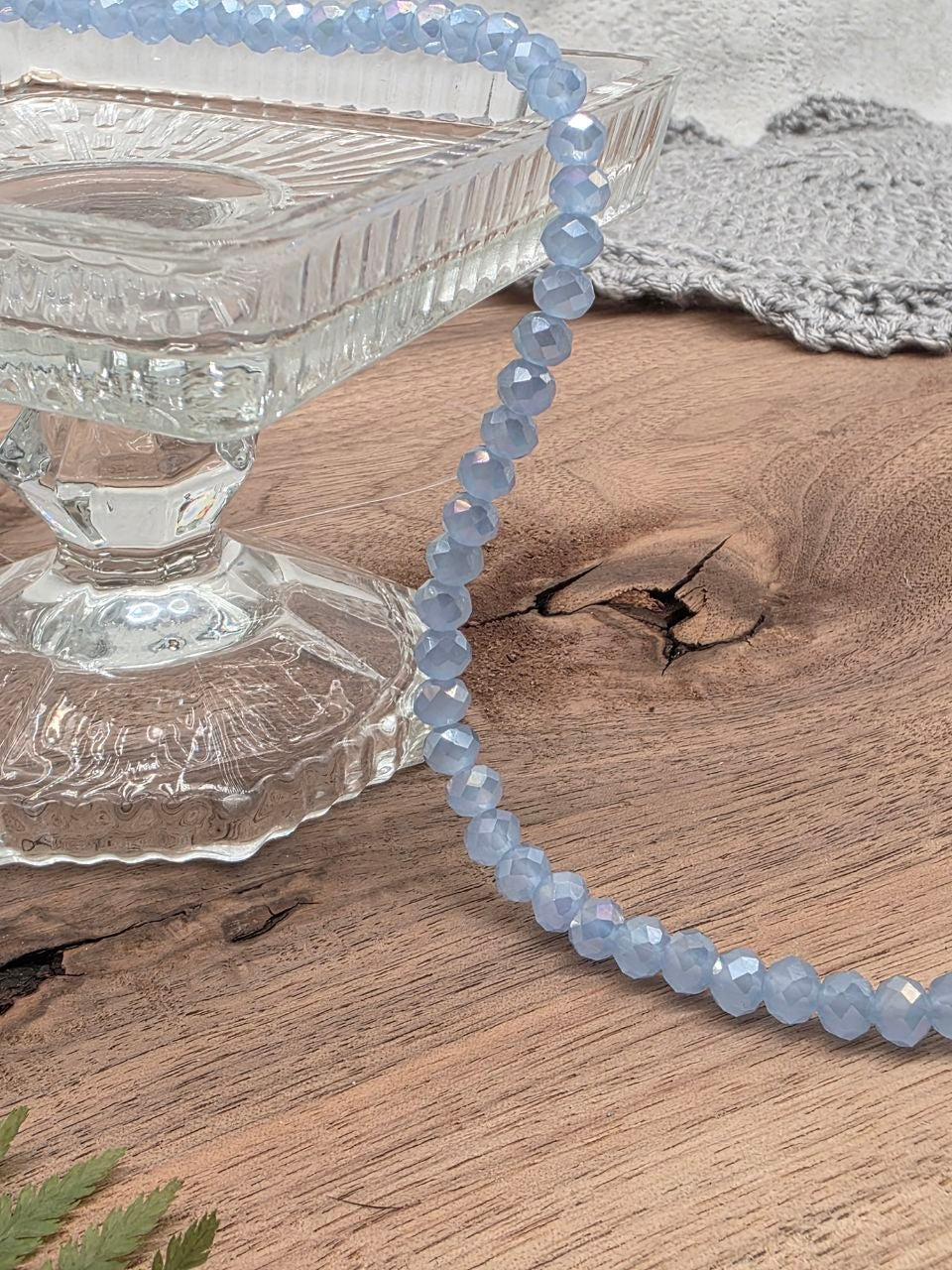 Faceted Glass Rondelle Beads 6 mm – Morning Mist – 80 pcs