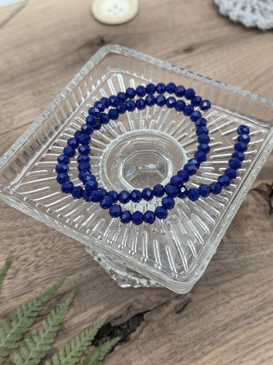 Faceted Glass Rondelle Beads 6 mm – Royal Cobalt – 80 pcs