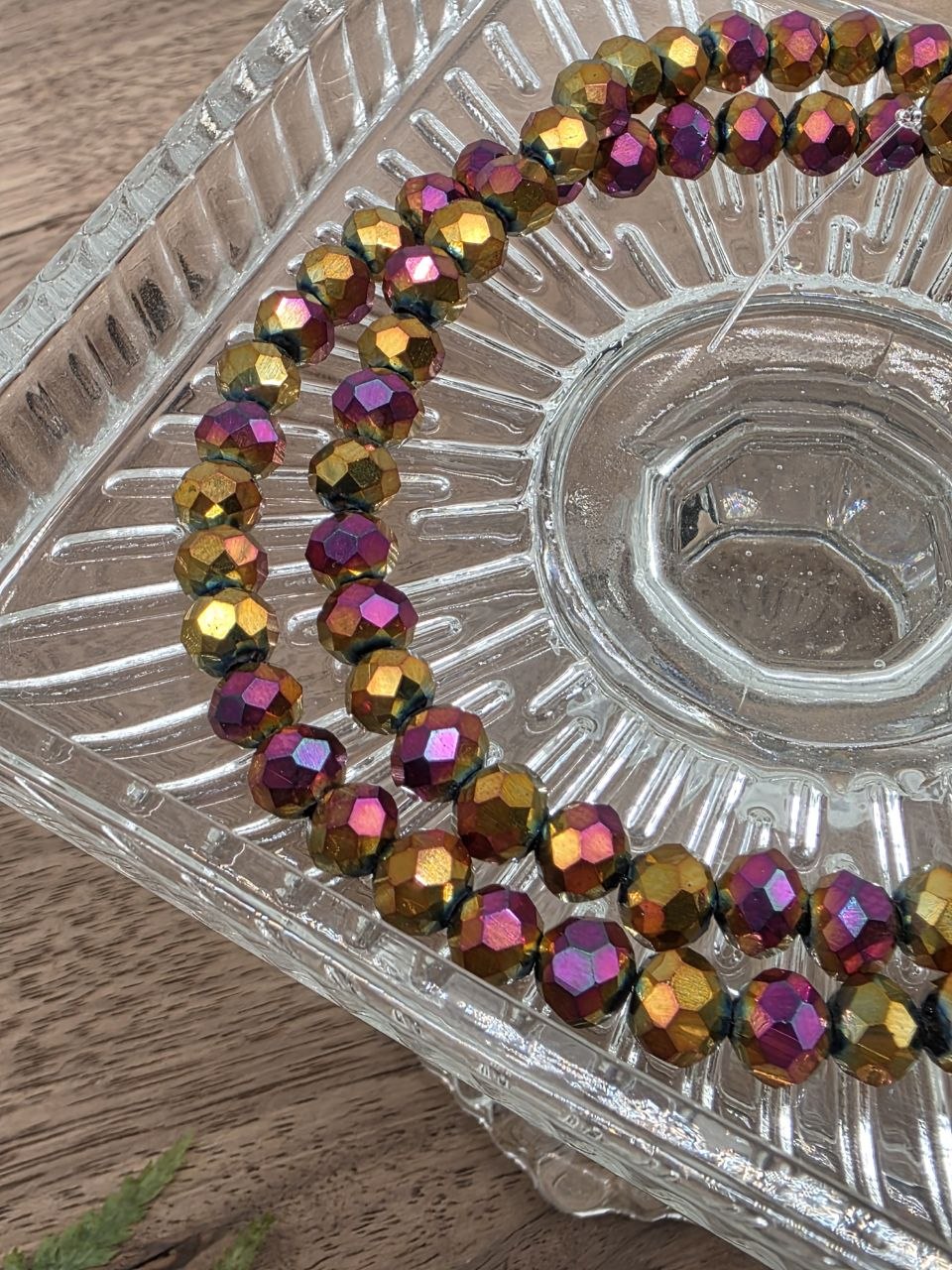 Faceted Glass Rondelle Beads 6 mm – Phoenix Flame – 80 pcs