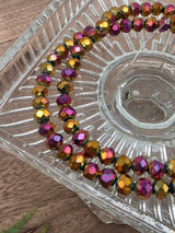 Faceted Glass Rondelle Beads 6 mm – Phoenix Flame – 80 pcs