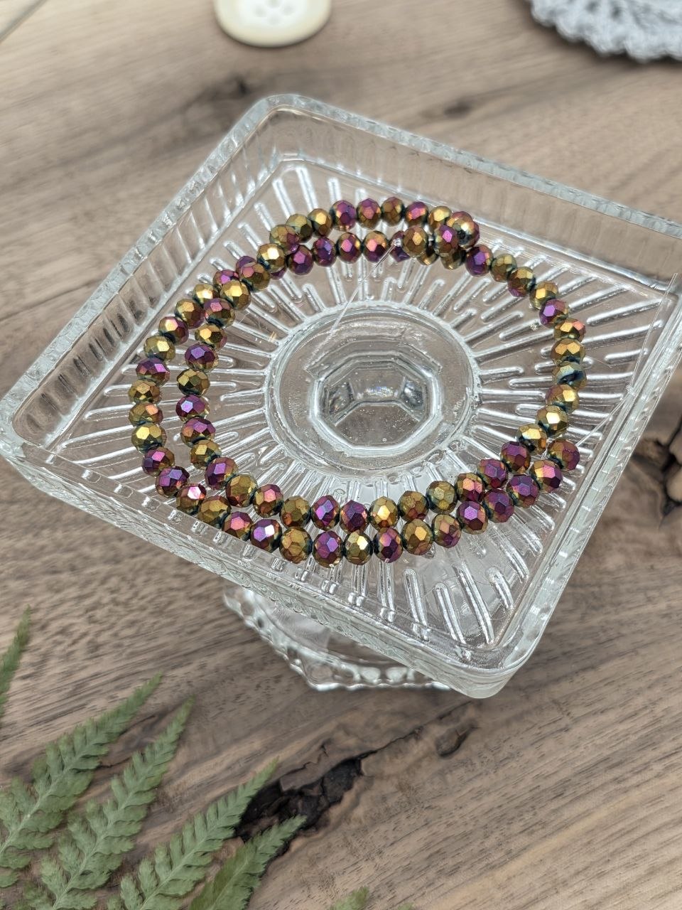 Faceted Glass Rondelle Beads 6 mm – Phoenix Flame – 80 pcs