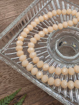 Faceted Glass Rondelle Beads 6 mm – Ivory Silk – 80 pcs
