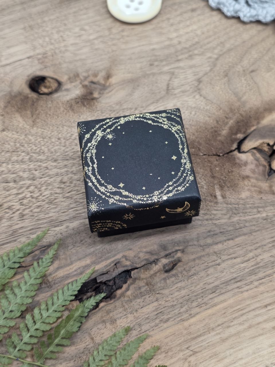 Starlit Ritual Gift Box | Black & Gold | 5 × 5 × 3 cm