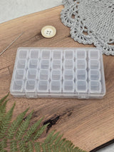 28-Compartment Storage Organizer Box | Removable Containers | 17 × 10.5 × 2.5 cm