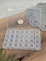 28-Compartment Storage Organizer Box | Removable Containers | 17 × 10.5 × 2.5 cm