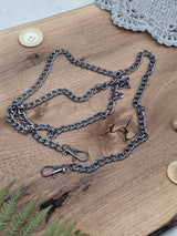 Gunmetal Curb Bag Chain with Swivel Clasps – 120 cm