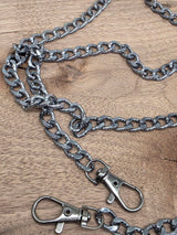 Gunmetal Curb Bag Chain with Swivel Clasps – 120 cm