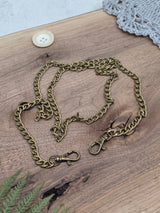 Antique Brass Curb Bag Chain with Swivel Clasps – 120 cm