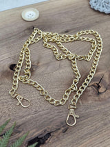 Gold Curb Bag Chain with Swivel Clasps – 120 cm