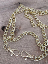 Gold Curb Bag Chain with Swivel Clasps – 120 cm