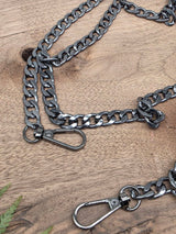 Gunmetal Wide Curb Bag Chain with Swivel Clasps – 120 cm