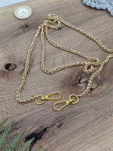 Gold Double Curb Bag Chain with Swivel Clasps – 105 cm