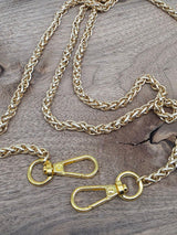 Gold Double Curb Bag Chain with Swivel Clasps – 105 cm