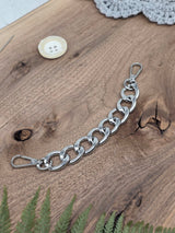 Short Silver Chain Strap for Bags, 21 cm – Large Oval Links 20 × 25 mm