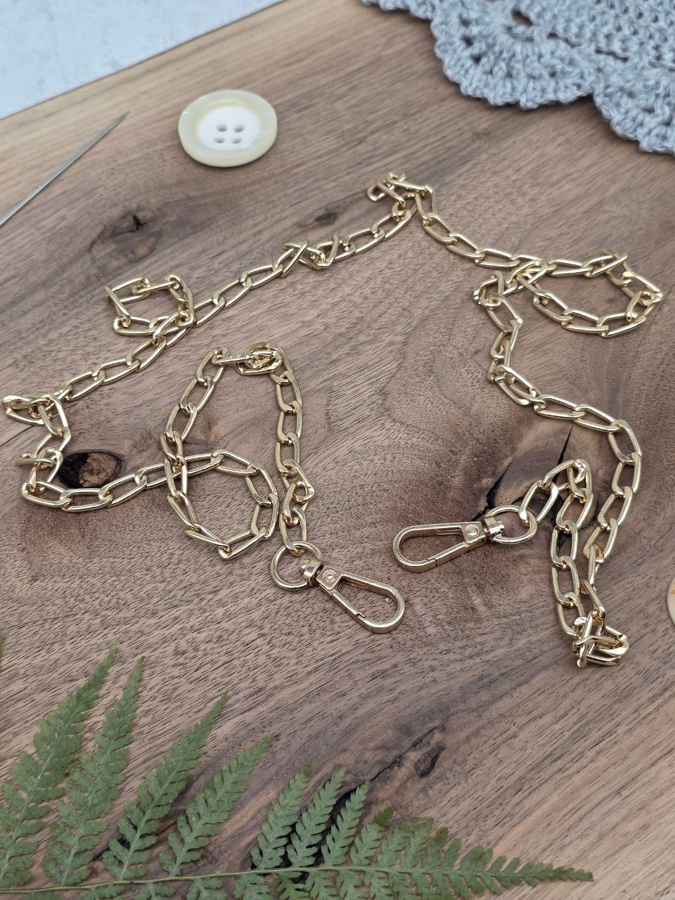 Italian Bag Chain with Swivel Clasps – Gold - 120cm