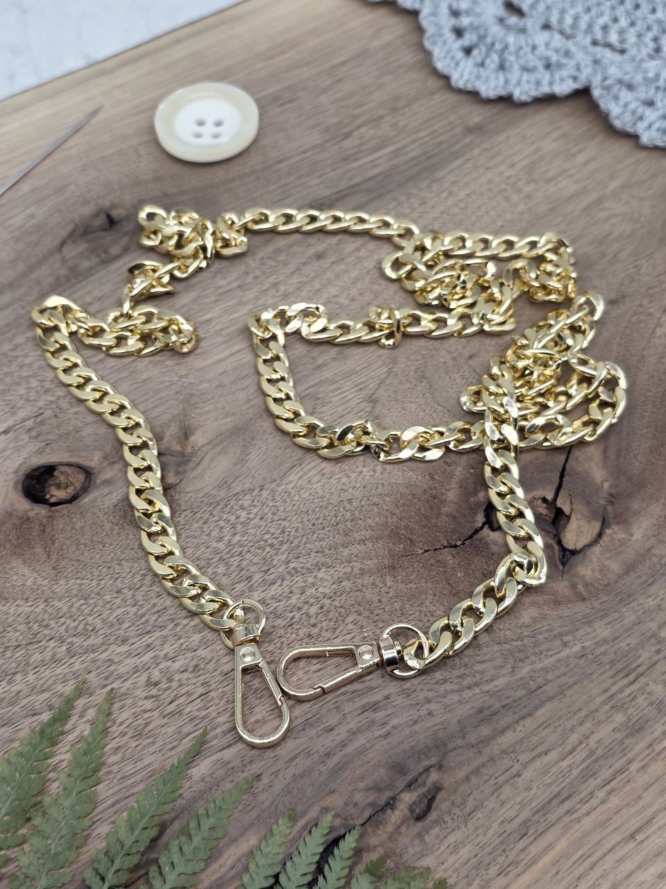 Italian Bag Chain with Swivel Clasps – Gold - 120cm