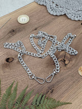 Italian Bag Chain with Swivel Clasps – Silver- 120cm