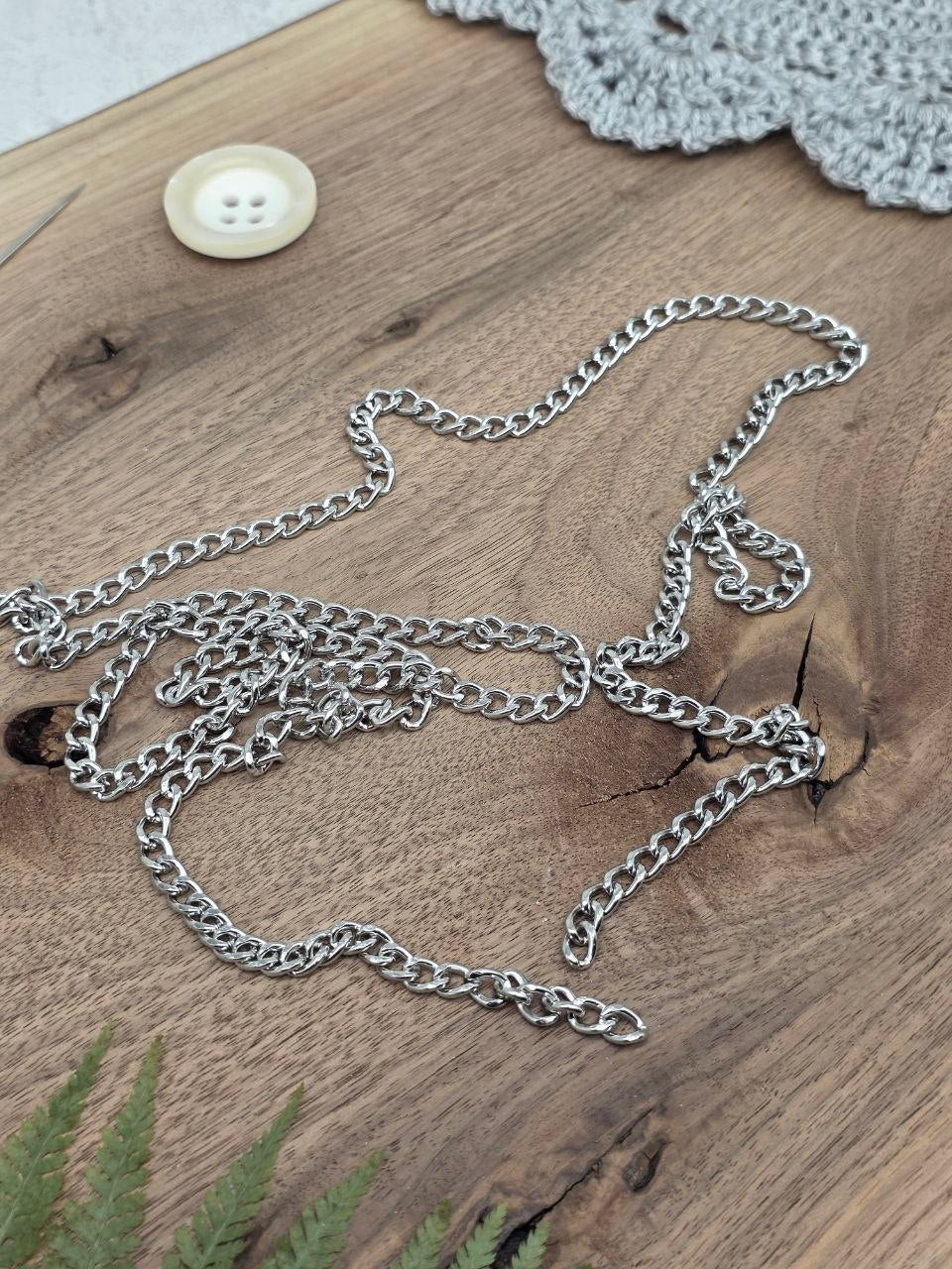 Italian Slim Bag Chain with Swivel Clasps – Silver- 120cm