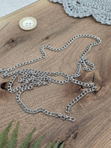 Italian Slim Bag Chain with Swivel Clasps – Silver- 120cm