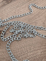 Italian Slim Bag Chain with Swivel Clasps – Silver- 120cm