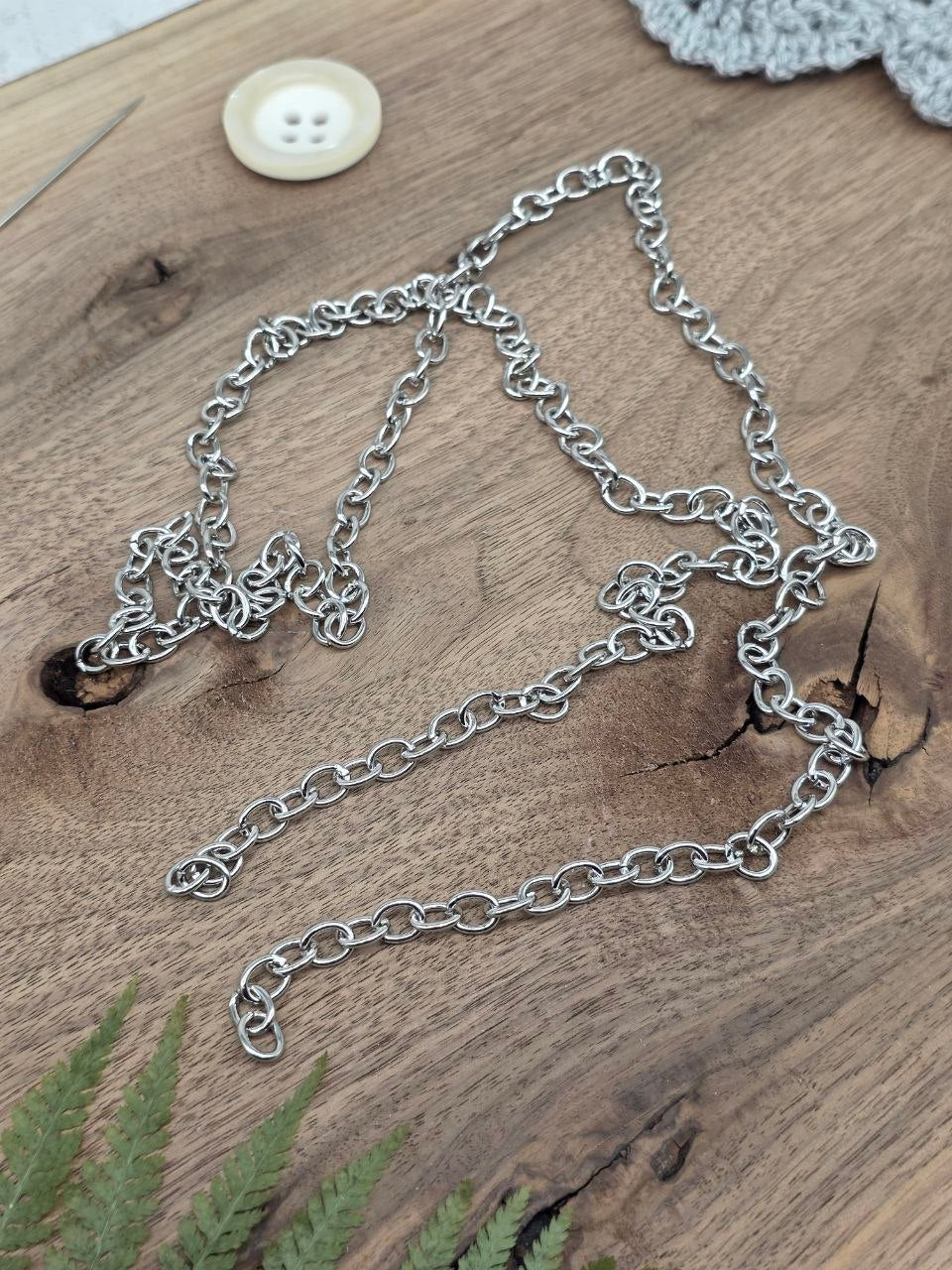 Italian Oval Link Bag Chain – Silver - 110cm