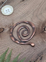 Large Spiral Statement Pendant – Antique Copper Finish – 7.5 × 7.5 cm
