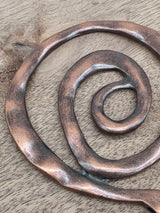 Large Spiral Statement Pendant – Antique Copper Finish – 7.5 × 7.5 cm