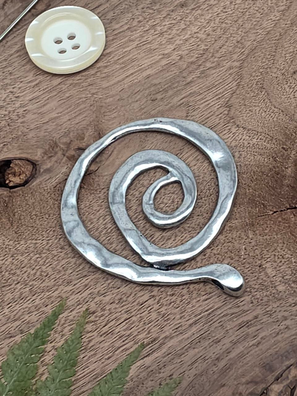 Large Spiral Statement Pendant – Antique Silver Finish – 7.5 × 7.5 cm