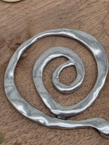 Large Spiral Statement Pendant – Antique Silver Finish – 7.5 × 7.5 cm