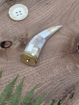 Large Mother of Pearl Horn Pendant – 10 cm