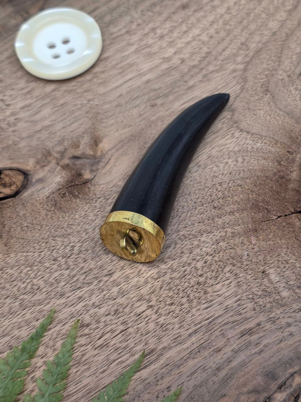 Large Black Horn Pendant – 8 cm