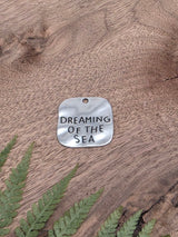 Vintage Style Metal Pendant "Dreaming of the Sea" – Silver, 25 mm