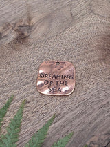 Vintage Style Metal Pendant "Dreaming of the Sea" – Antique Copper, 25 mm