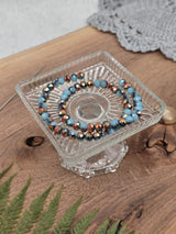 Faceted Glass Beads – Dusty Blue & Iris Metallic, 8 mm (60 pcs)