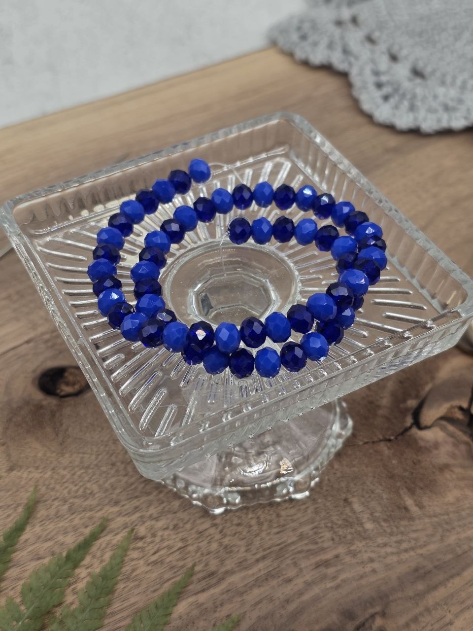 Faceted Glass Beads "Sapphire Night" – 8 mm (60 pcs)