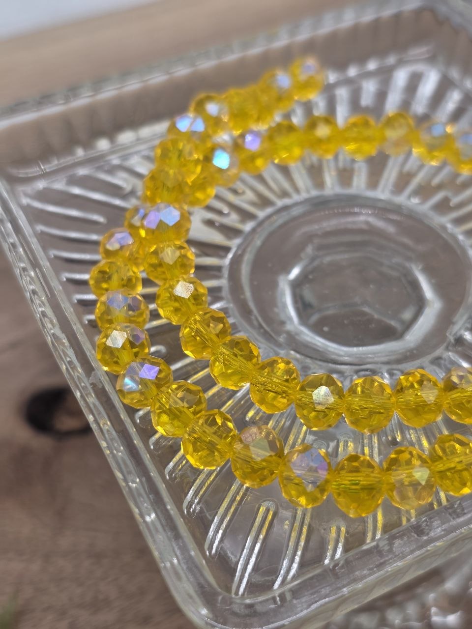Faceted Glass Beads "Sunfire" – 8 mm (60 pcs)